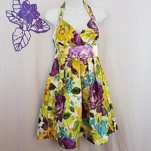 Charlotte Russe floral halter dress.        0291